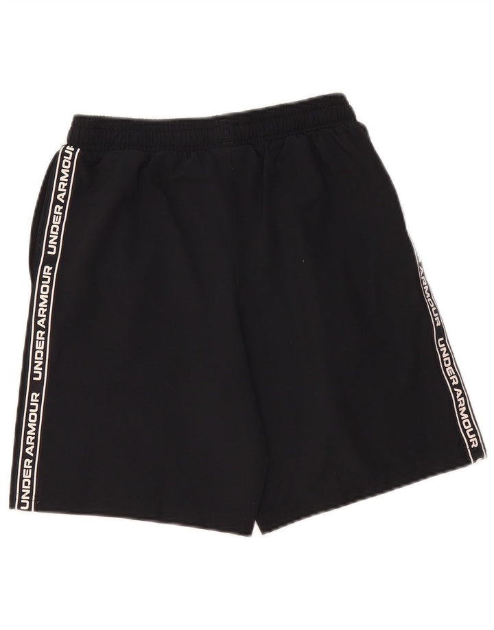 UNDER ARMOUR Boys Heat Gear Graphic Sport Shorts 11-12 Years Large Black