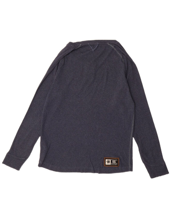 G-STAR Mens Graphic Top Long Sleeve Large Navy Blue Cotton
