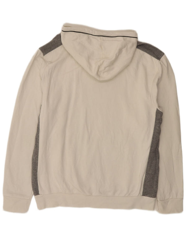 Umbro Mens Hoodie Jumper 2XL Off White Colourblock Cotton