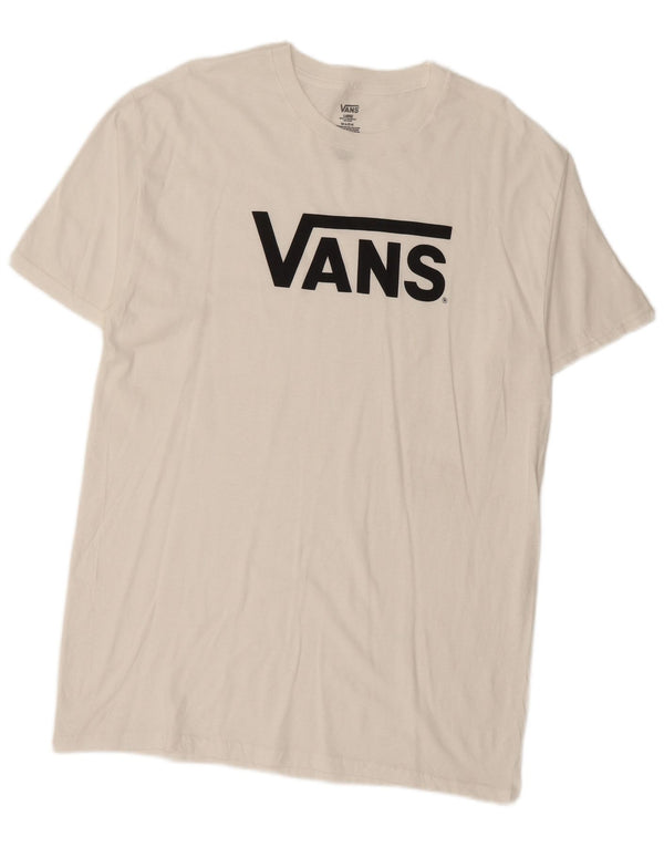 VANS Mens Graphic T-Shirt Top Large White Cotton