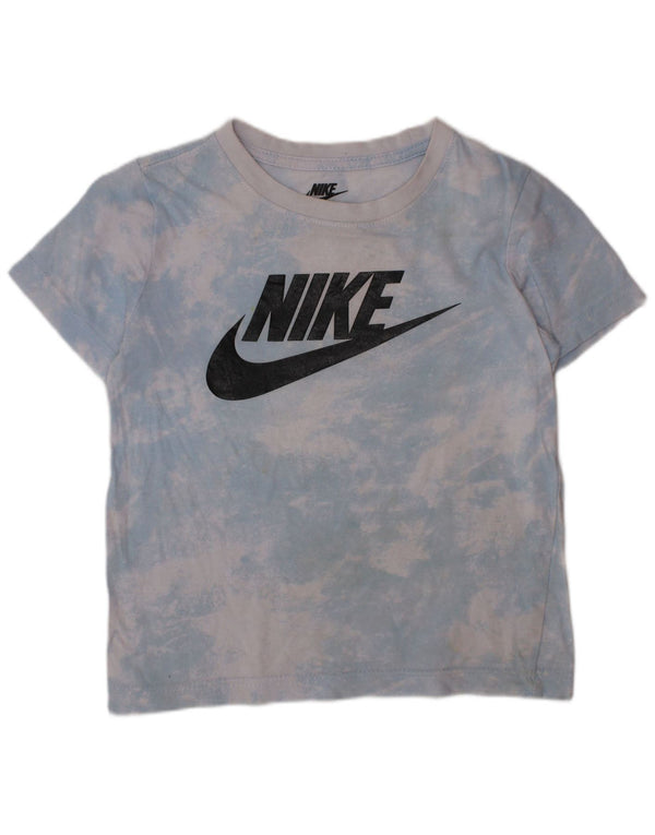 NIKE Boys Graphic T-Shirt Top 4-5 Years Small Blue Tie Dye