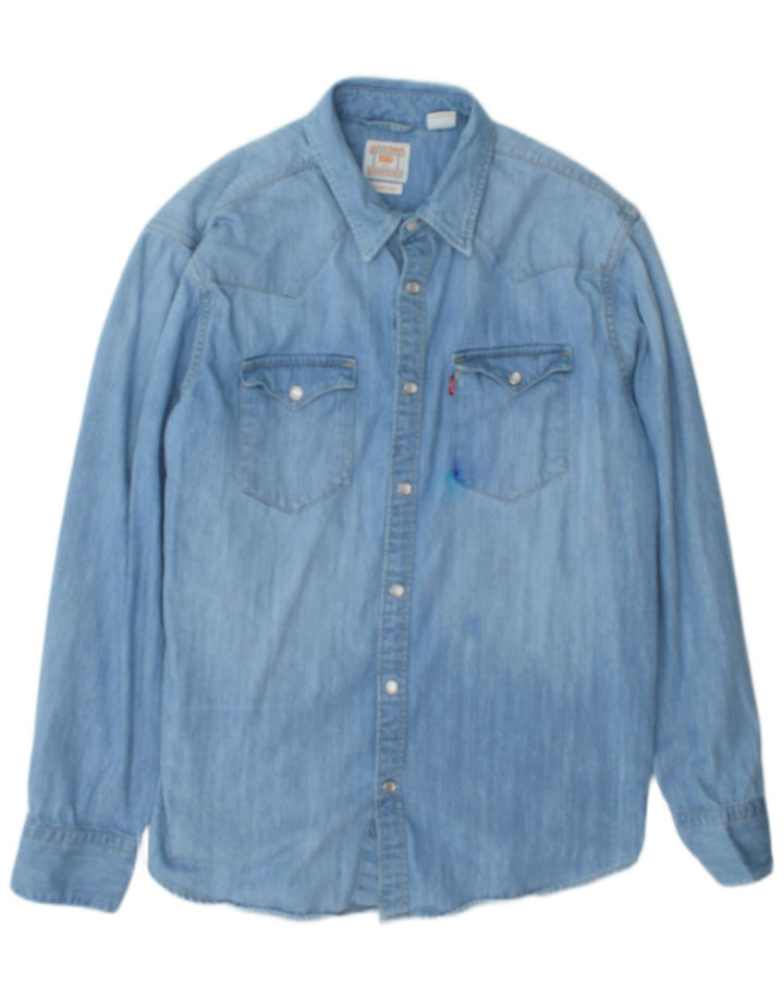 Levi's Mens Standard Fit Denim Shirt Large Blue Cotton