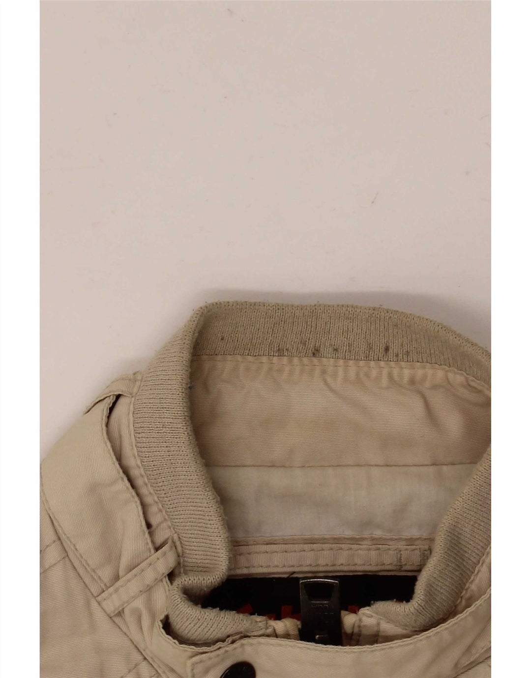 Schott Mens Military Bomber Jacket UK 38 Medium Beige Cotton