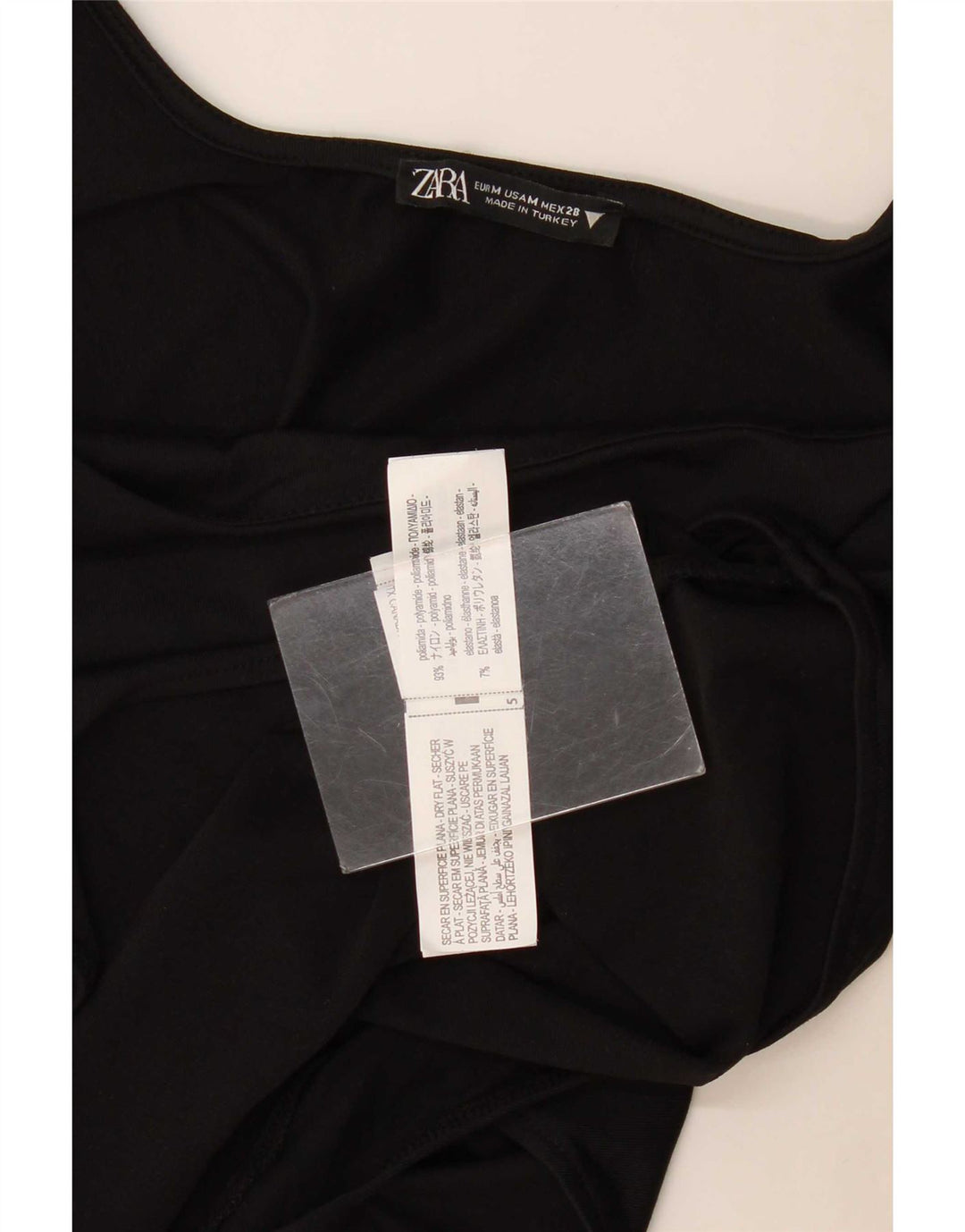 Zara Womens Bodysuit UK 12 Medium Black Polyamide