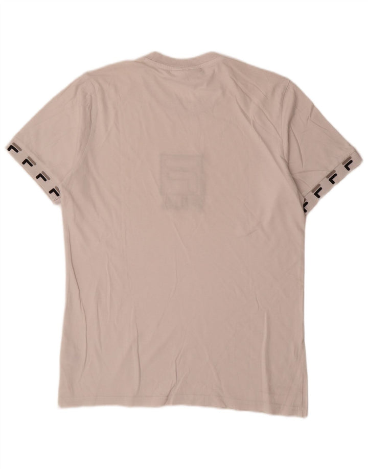 Fila Mens Graphic T-Shirt Top Small White Cotton