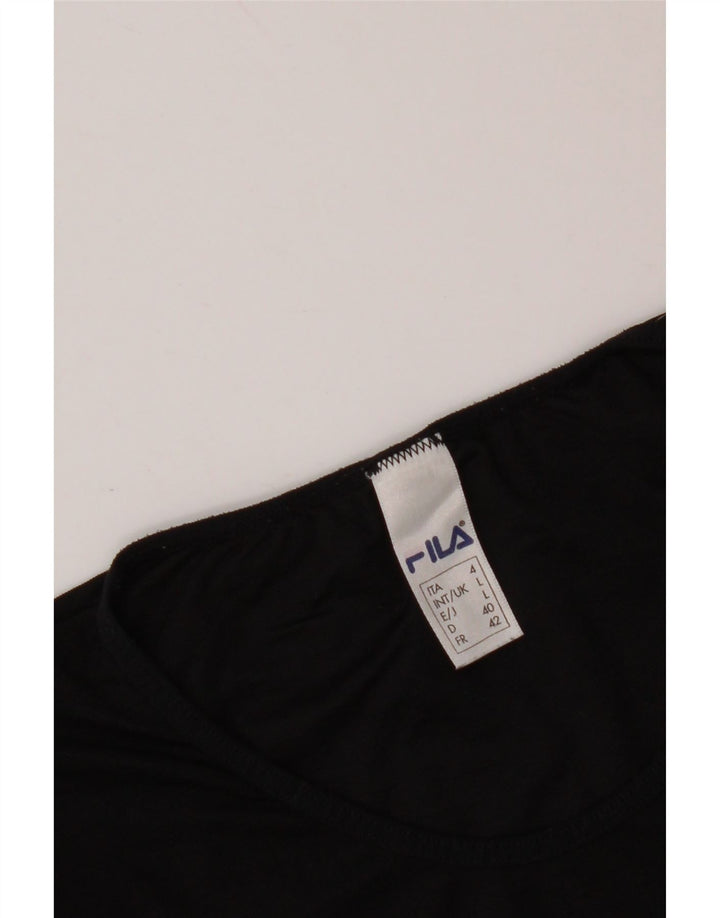 FILA Womens T-Shirt Top UK 14 Large Black Polyamide