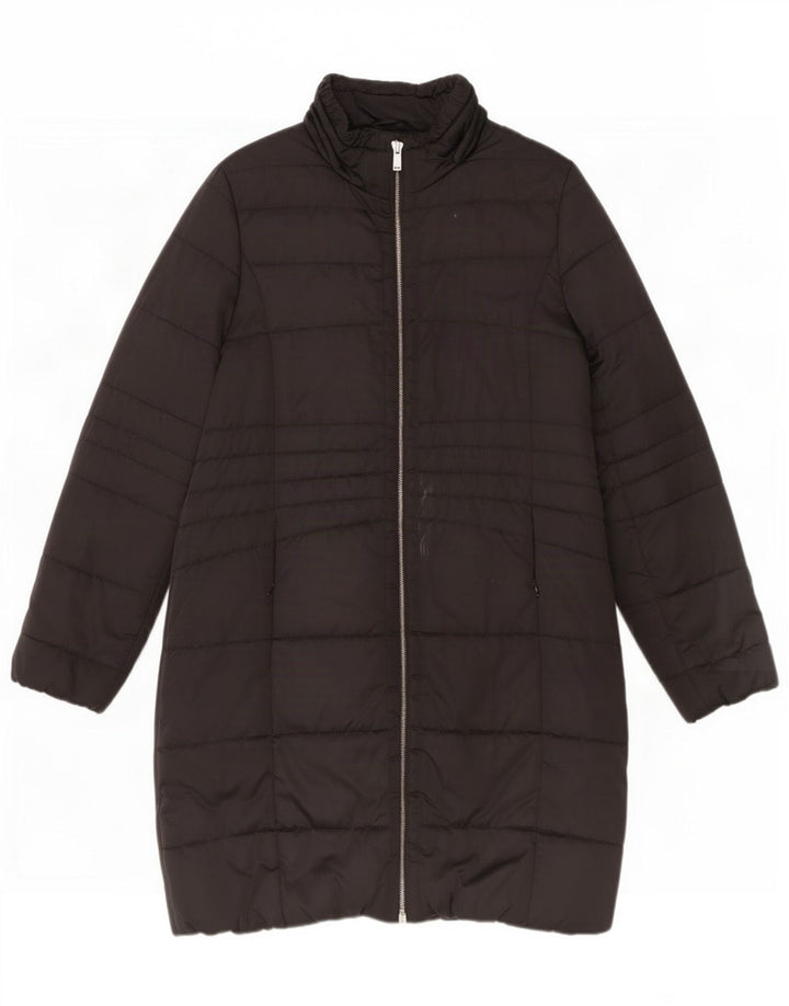Trussardi Womens Padded Coat IT 46 Large Black Polyester