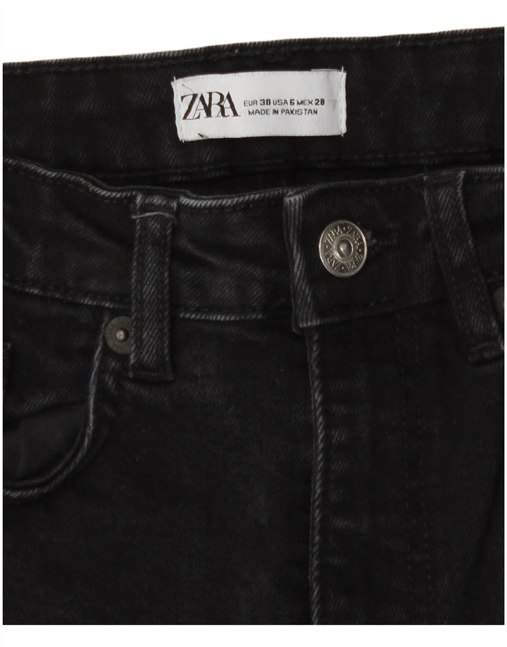 Zara Womens Straight Jeans EU 38 Small W28 L25 Black Cotton