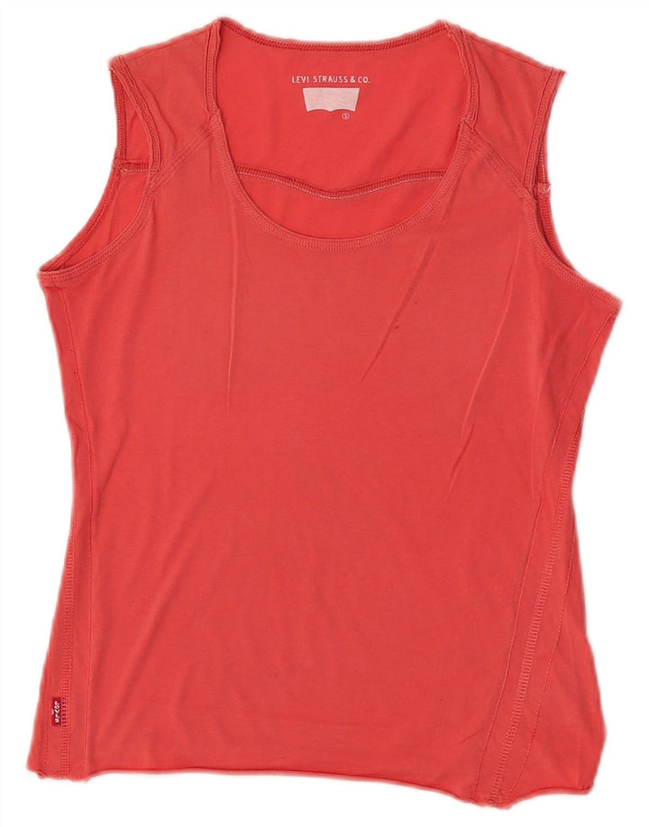 Levi's Womens Crop Vest Top UK 10 Small Red Cotton