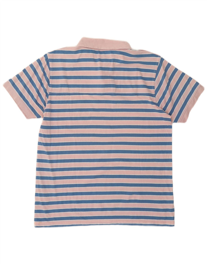 FILA Mens Polo Shirt Medium Pink Striped Cotton