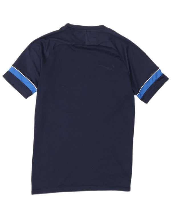 Nike Mens Dri Fit T-Shirt Top Medium Navy Blue Colourblock
