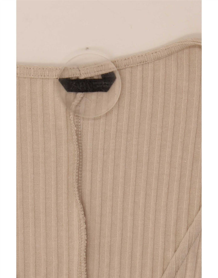 Zara Womens Asymmetric Poncho Blouse Top One Size Beige