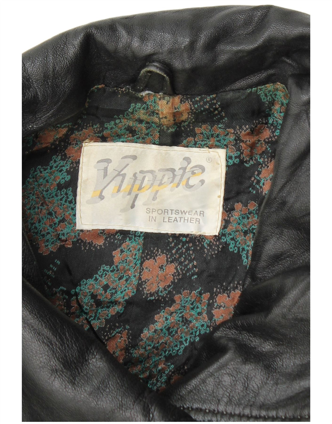 YUPPIE Womens Oversized Leather Jacket UK 18 XL Black Floral