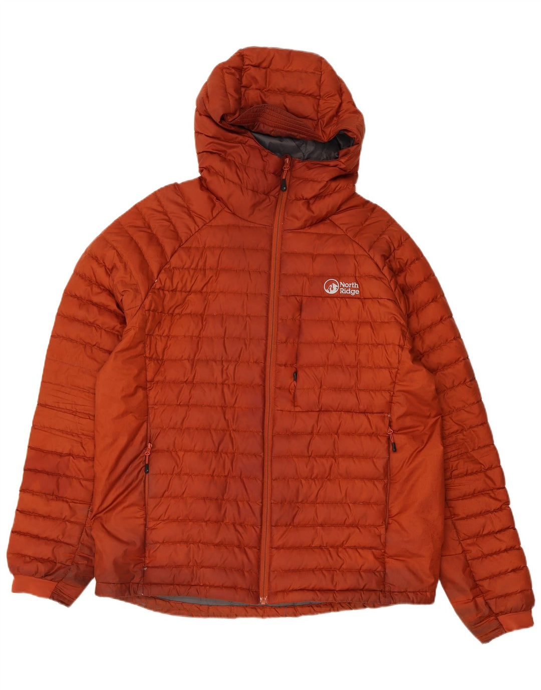 North Ridge Mens Hooded Padded Jacket UK 40 Large Brown Polyester