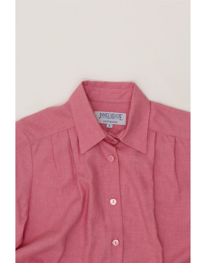 VINTAGE Womens Short Sleeve Shirt US 8 Medium Pink Cotton Vintage Vintage and Second-Hand Vintage from Messina Hembry 