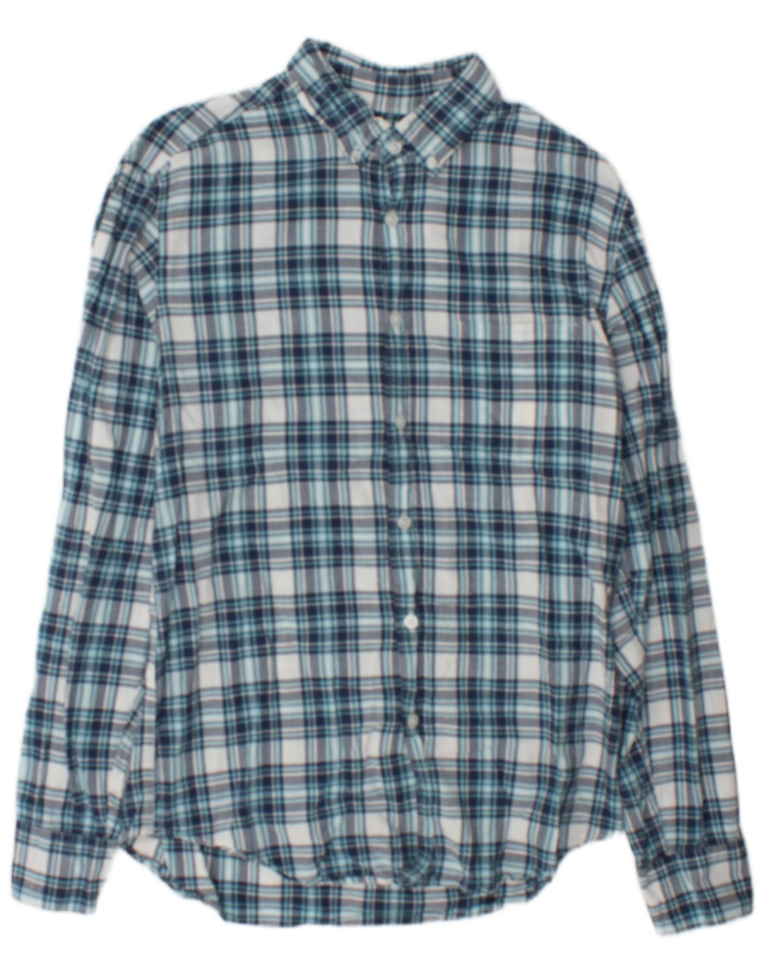 J. Crew Mens Flannel Shirt Medium Blue Check Cotton