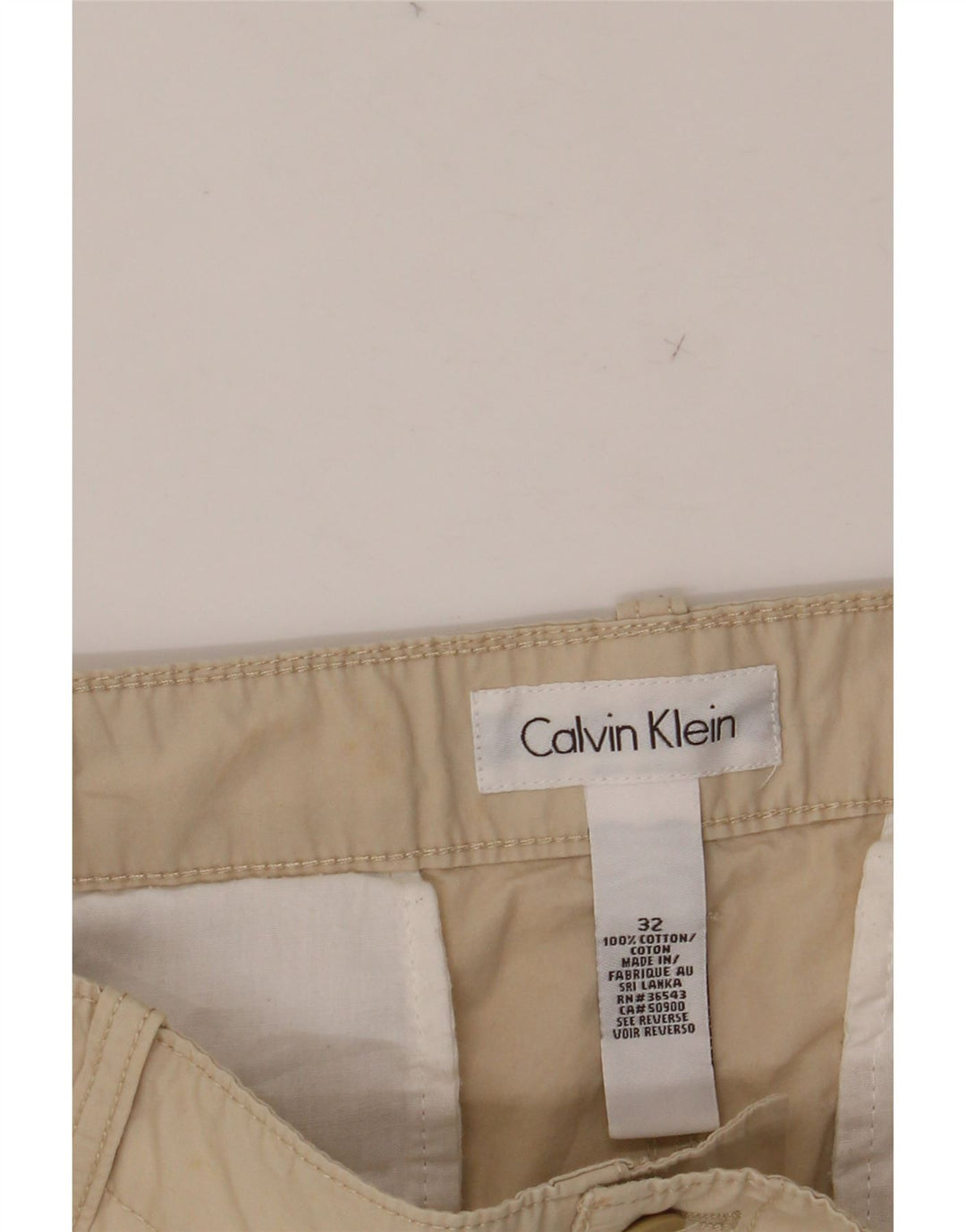 CALVIN KLEIN Mens Chino Shorts W32 Medium  Beige Cotton