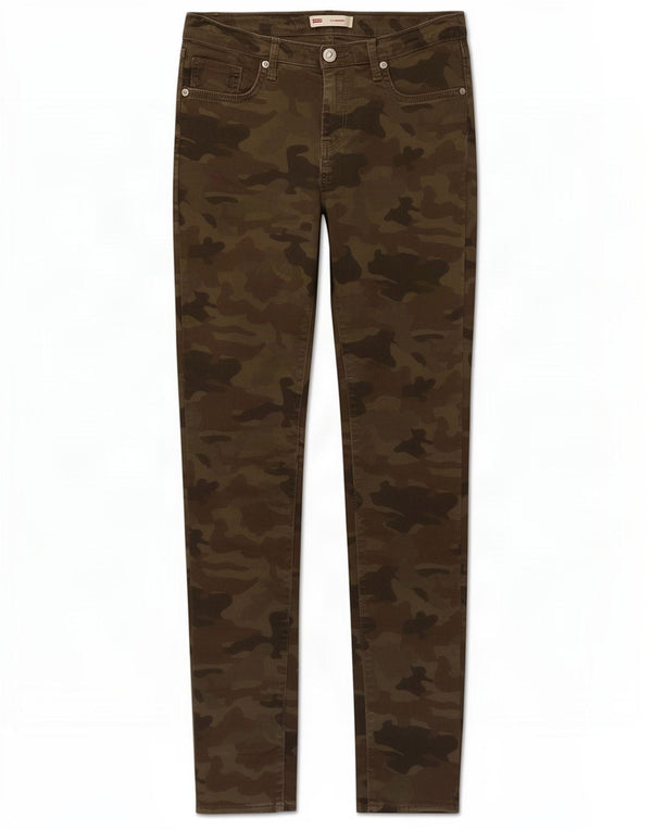 Levi's Girls 711 Casual Trousers 13-14 Years W28 L29 Khaki Camouflage