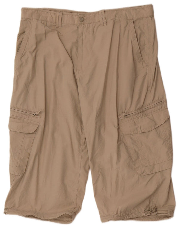 Marks & Spencer Mens Cargo Shorts W38 XL Beige Cotton