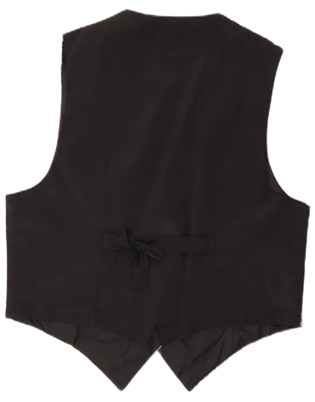 VINTAGE Womens Waistcoat UK 18 XL Black Floral Polyester