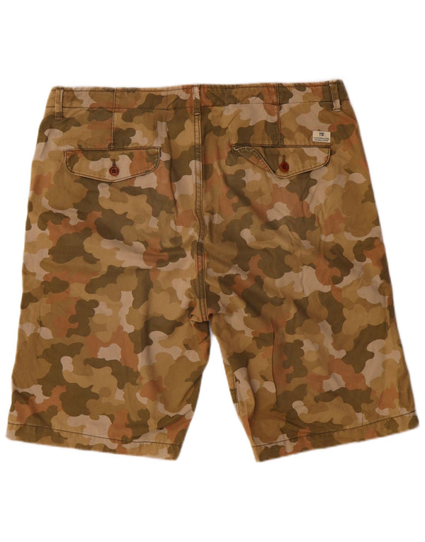 SCOTCH & SODA Mens Chino Shorts W36 Large  Khaki Camouflage Cotton