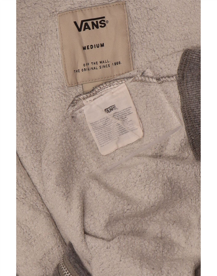 VANS Mens Graphic Zip Hoodie Sweater Medium Grey Cotton