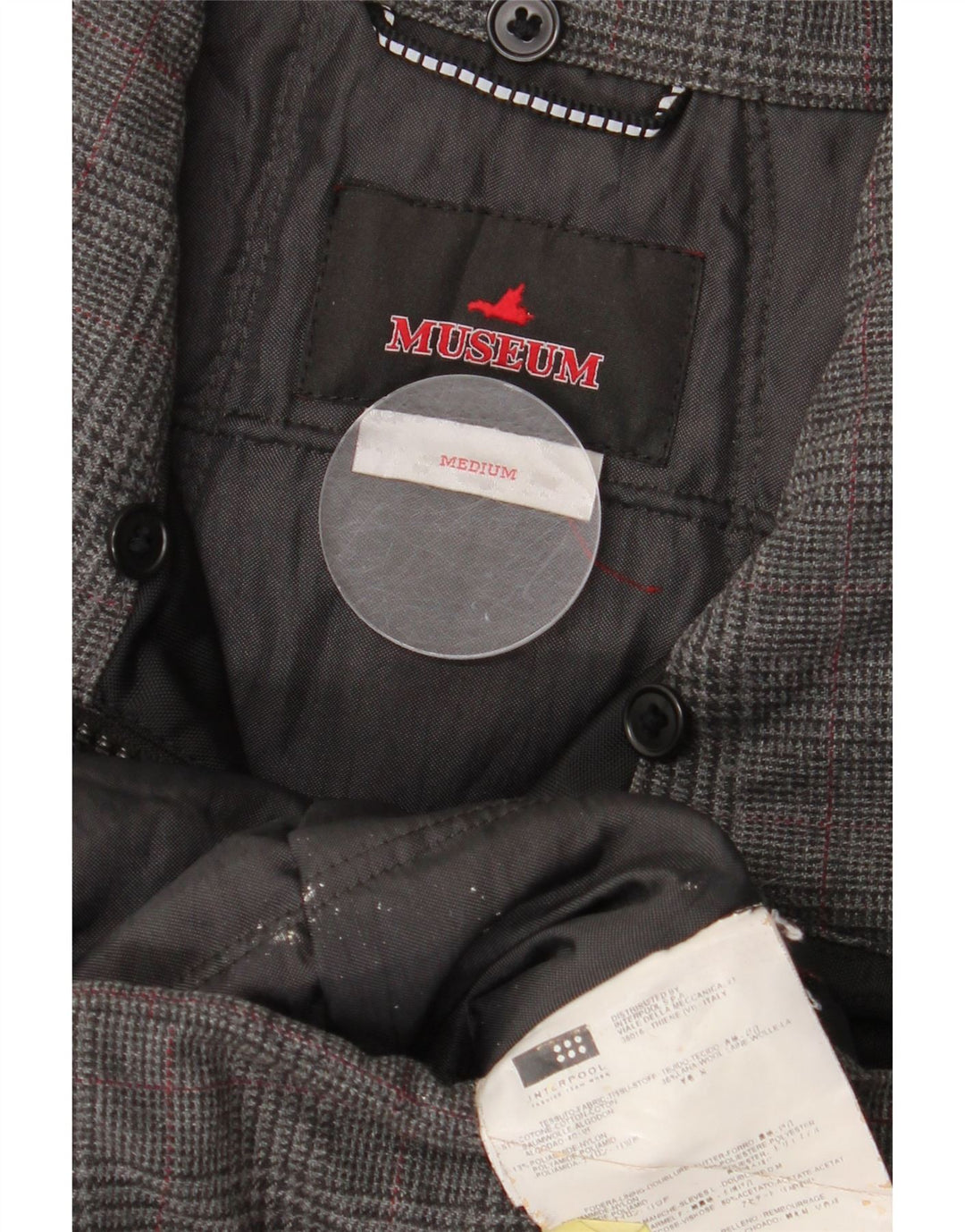 Museum Womens Bomber Jacket UK 14 Medium Grey Houndstooth Cotton