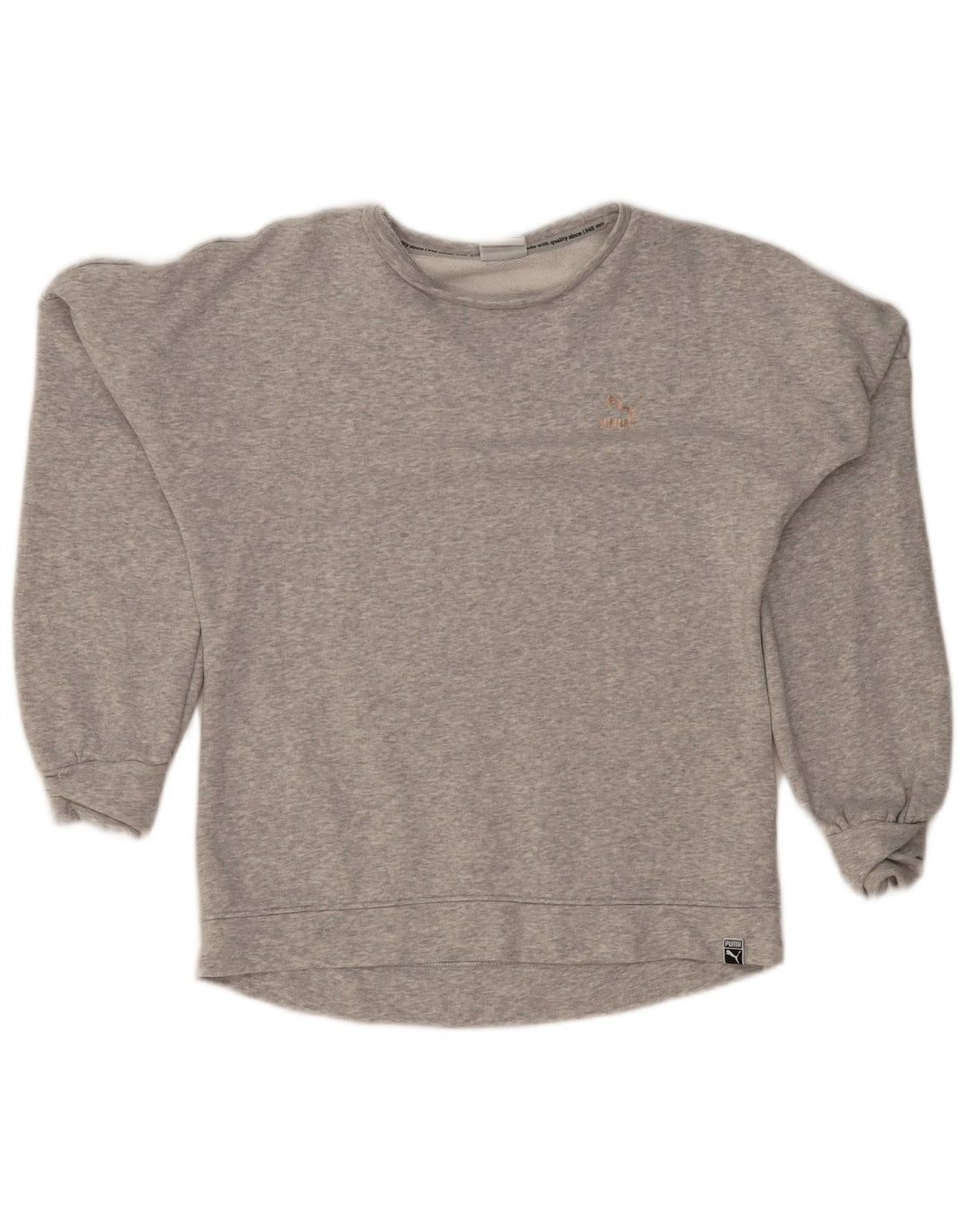 Puma Womens Sweatshirt Jumper UK 8 Small Grey Cotton