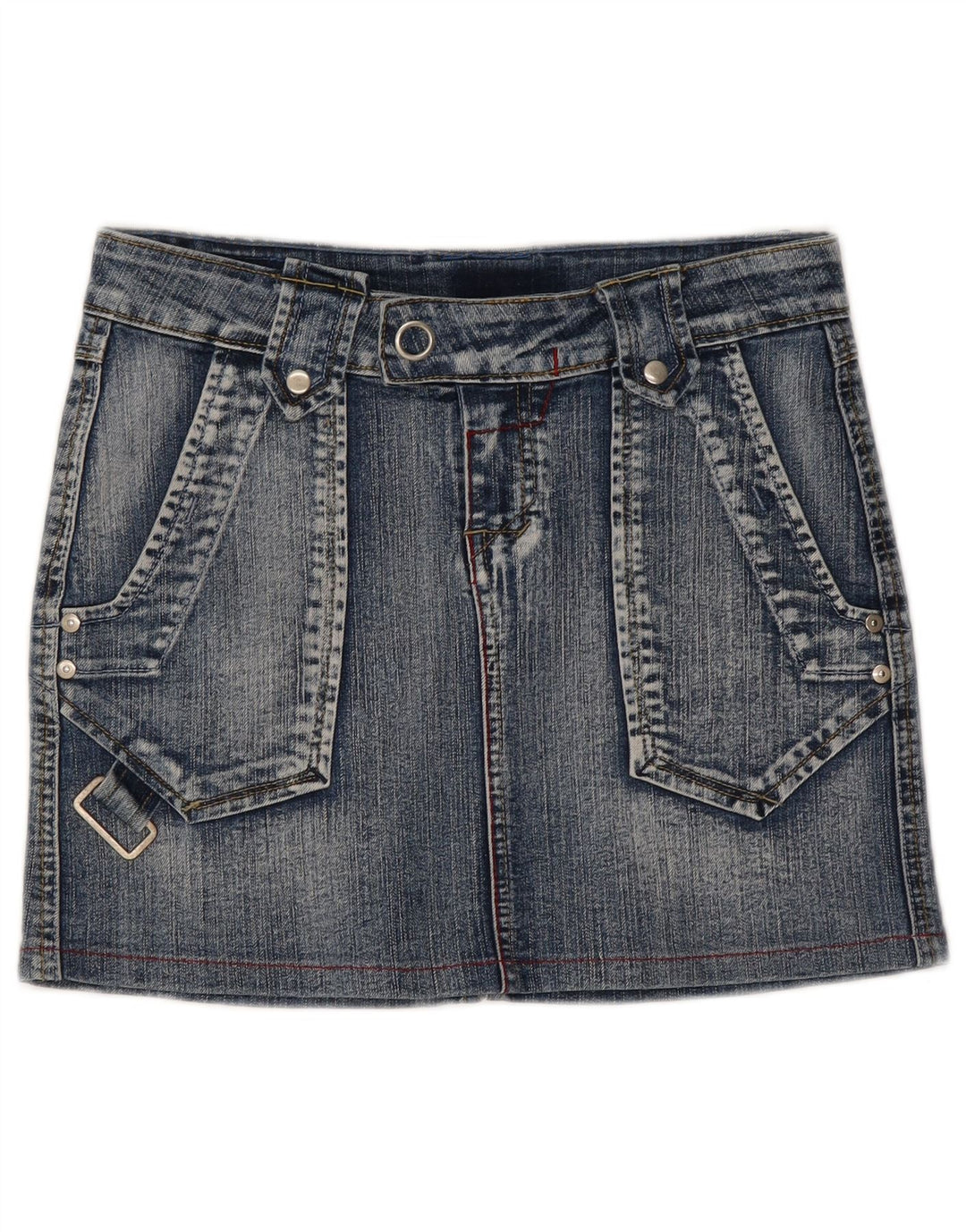 Vintage Womens Low Waist Mini Denim Skirt W30 Medium Blue