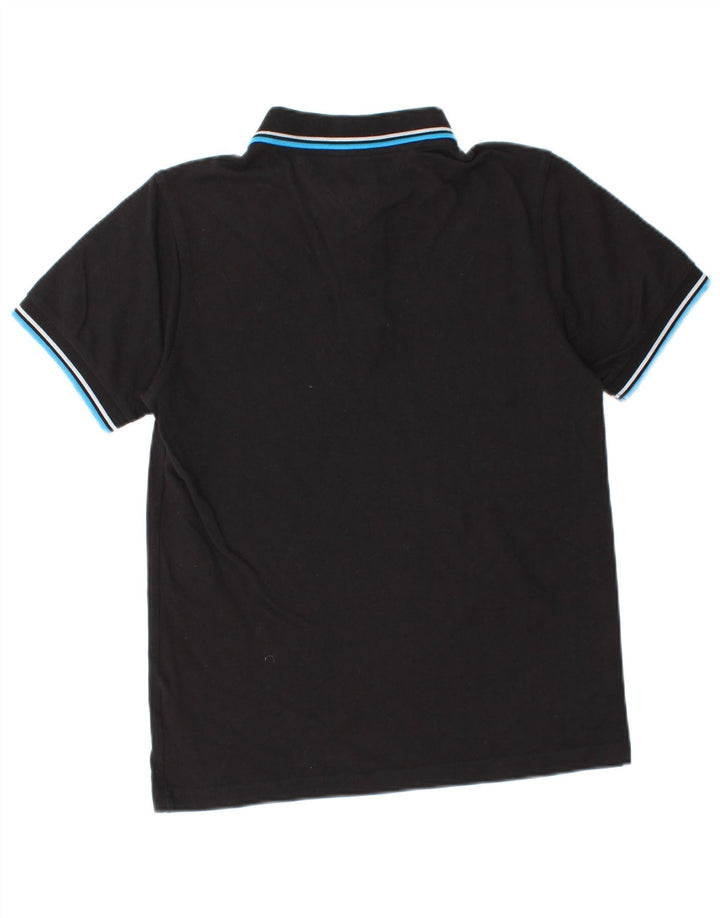 TOMMY HILFIGER Mens Polo Shirt Small Black Cotton