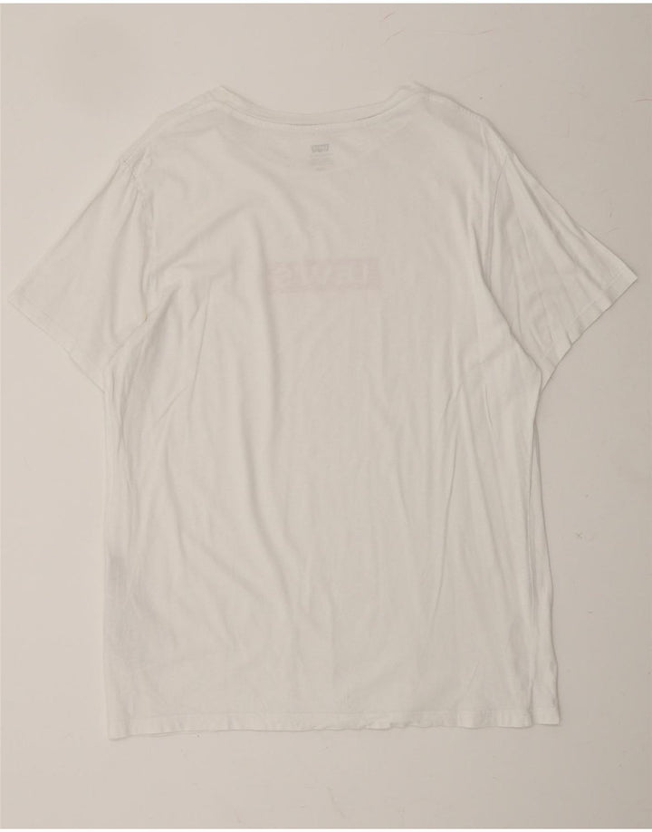 LEVI'S Mens Graphic T-Shirt Top Large White Cotton Vintage Levi's and Second-Hand Levi's from Messina Hembry 