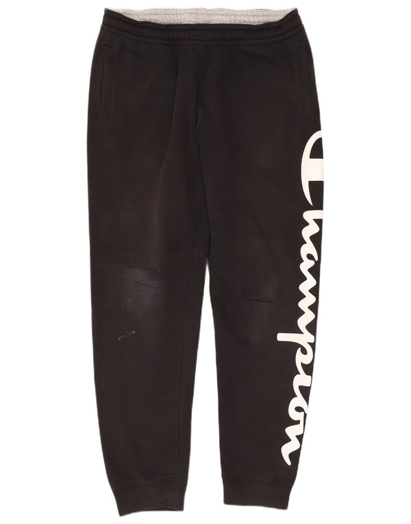 Champion Womens Graphic Tracksuit Trousers Joggers UK 16 Large Black