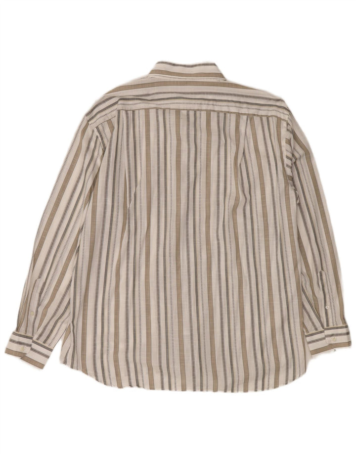 ROCCOBAROCCO Mens Shirt Size 45 18 2XL Off White Striped