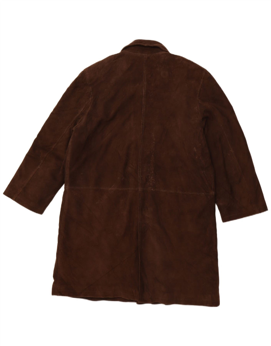 L.Lambertazzi Womens Suede Overcoat IT 48 XL Brown Leather