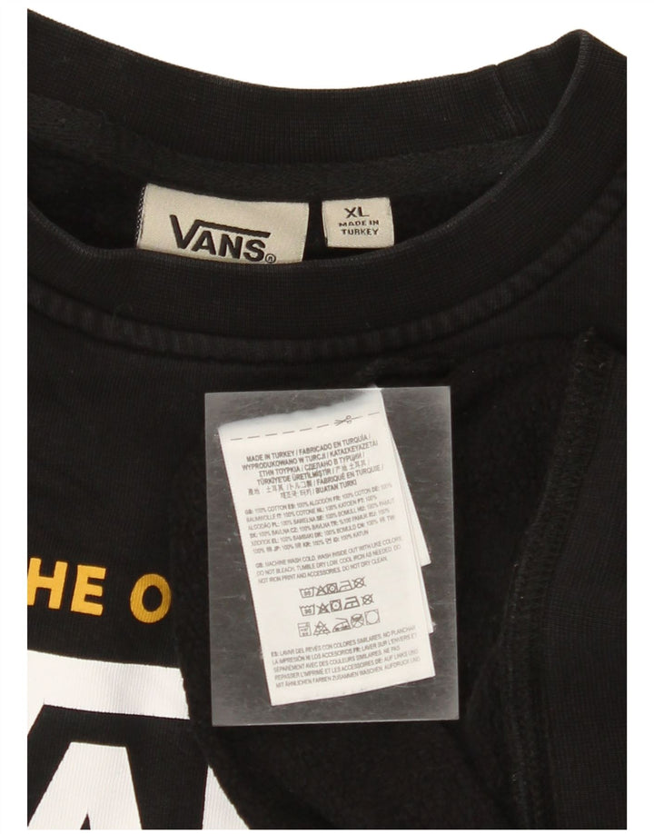 VANS Womens Off The Wall Graphic Sweatshirt Jumper UK 18 XL Black Cotton