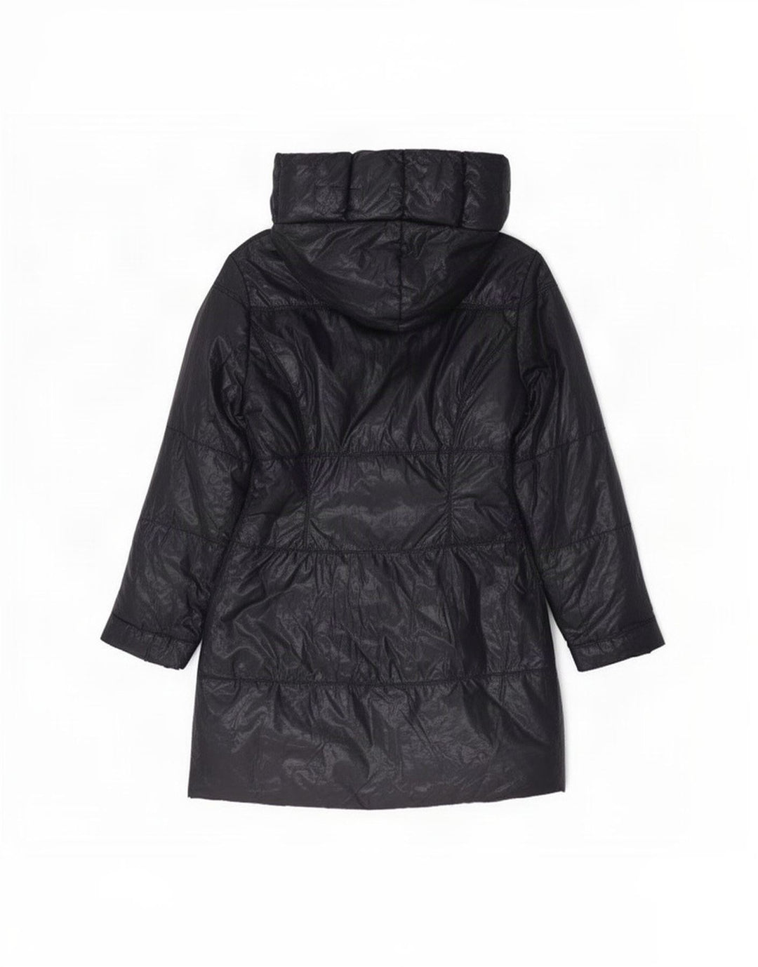 Vintage Womens Hooded Padded Coat IT 40 Small Navy Blue Polyester