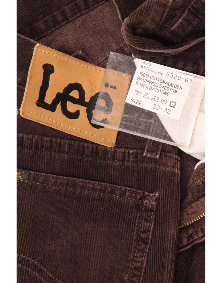 LEE Mens Brooklyn Straight Corduroy Trousers W32 L32 Brown Cotton