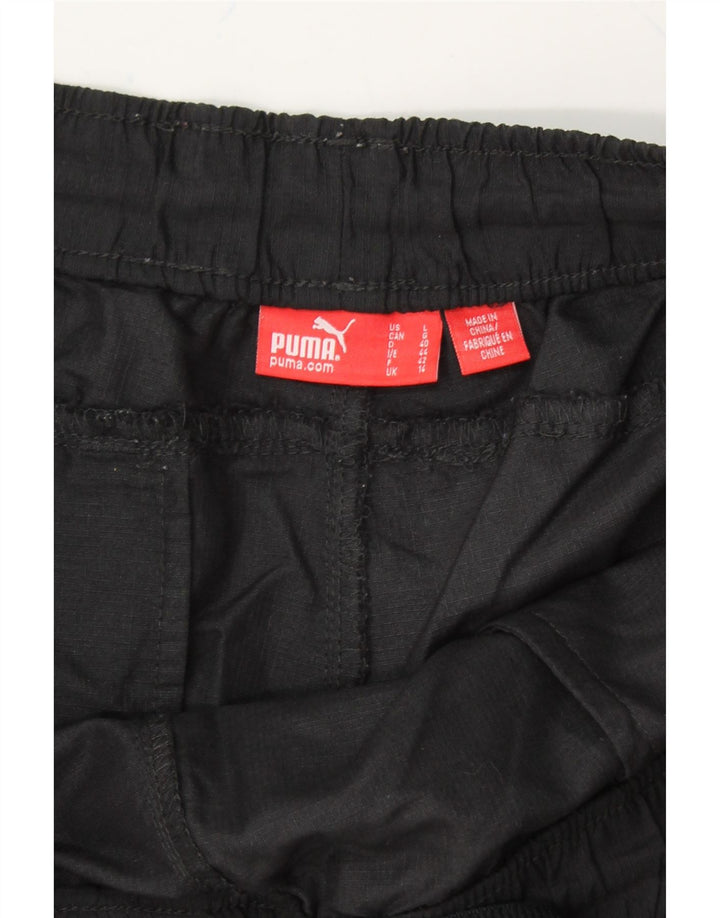 PUMA Womens Sport Shorts UK 14 Large Black Vintage Puma and Second-Hand Puma from Messina Hembry 