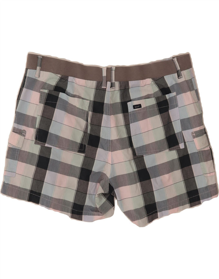 LEE Womens Mid Rise Cargo Shorts US 20 3XL W42 Multicoloured Check Vintage Lee and Second-Hand Lee from Messina Hembry 