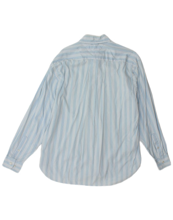 Tommy Hilfiger Mens Shirt Medium Blue Striped Cotton