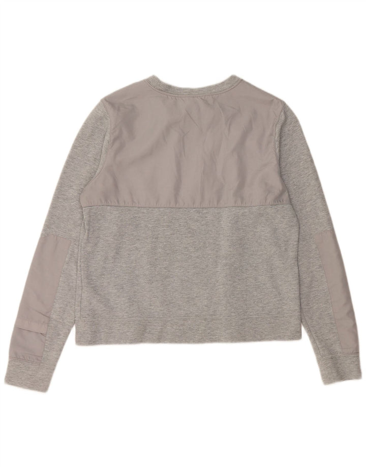 Nike Womens Sweatshirt Jumper UK 16 Large Grey Cotton