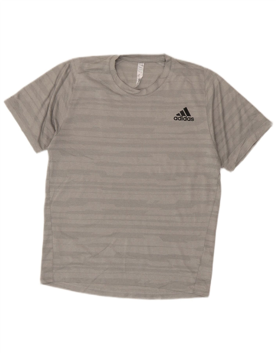 Adidas Mens Climalite T-Shirt Top Small Grey Striped Polyester