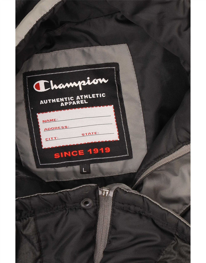 Champion Mens Hooded Padded Jacket UK 40 Large Grey