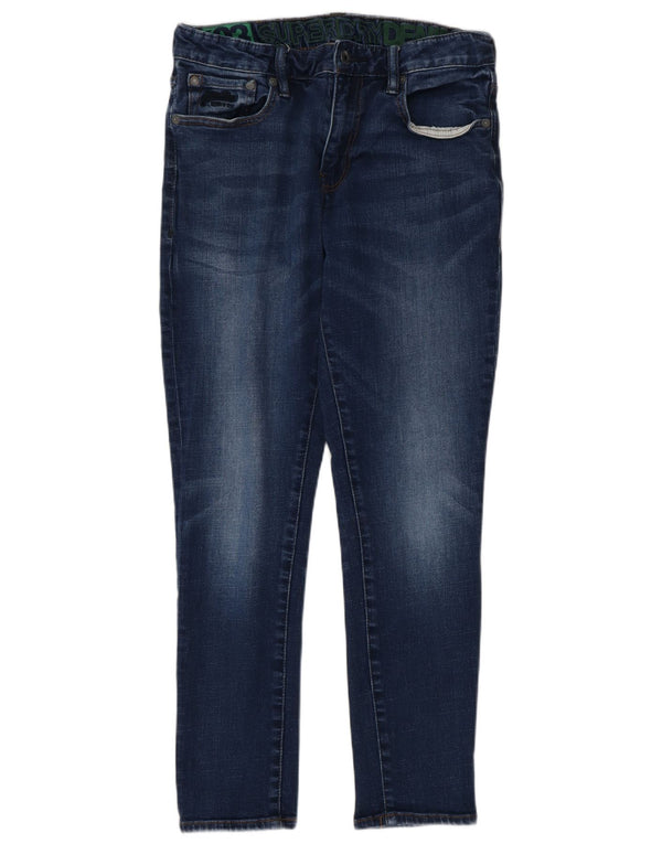 Superdry Mens Skinny Jeans W32 L27 Navy Blue Cotton