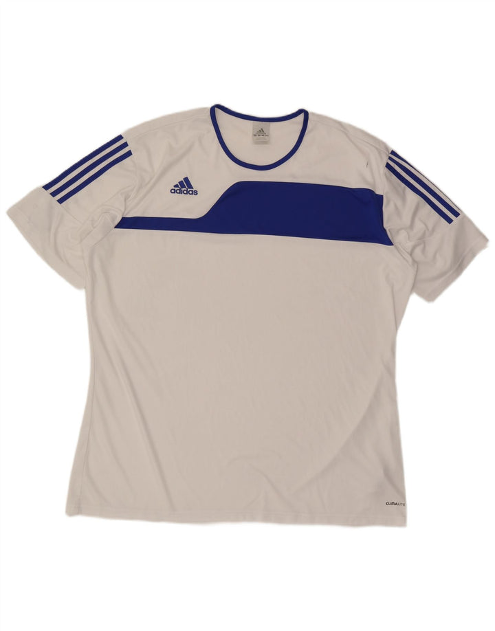 Adidas Mens Climalite T-Shirt Top 2XL White Colourblock Polyester