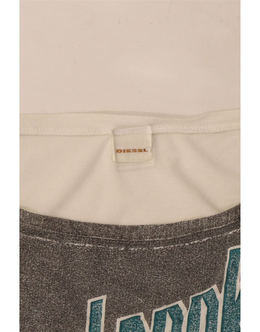 DIESEL Womens Graphic T-Shirt Top UK 10 Small White