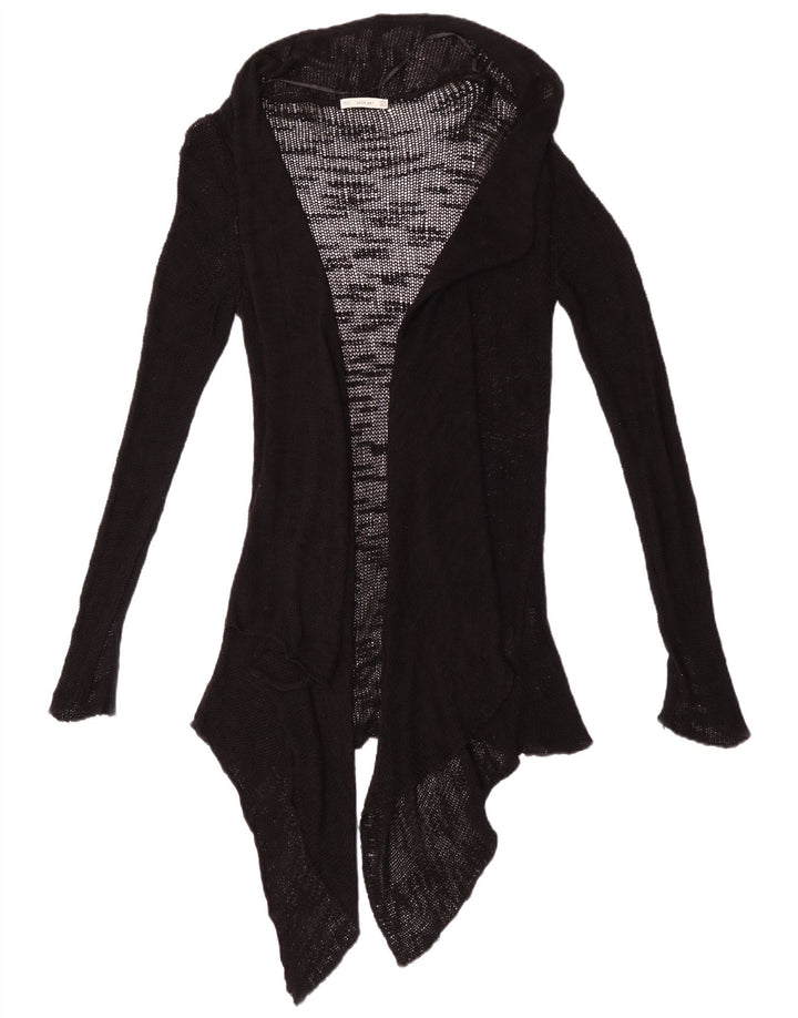 Zara Womens See Through Open Cardigan Sweater UK 12 Medium Black Viscose