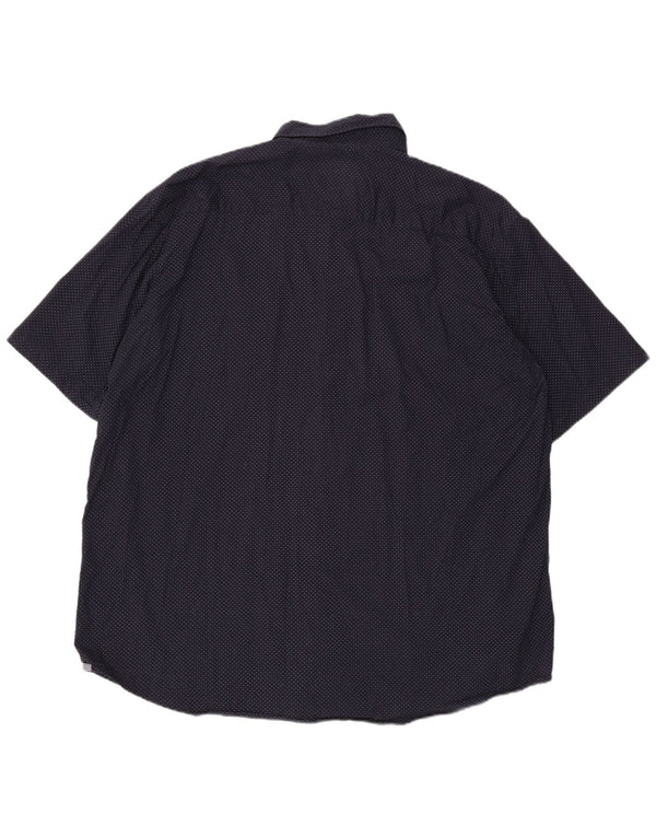 Lee Mens Tall Short Sleeve Shirt 3XL Navy Blue Spotted Cotton