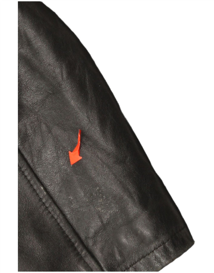 Vintage Womens Leather Coat IT 46 Large Black