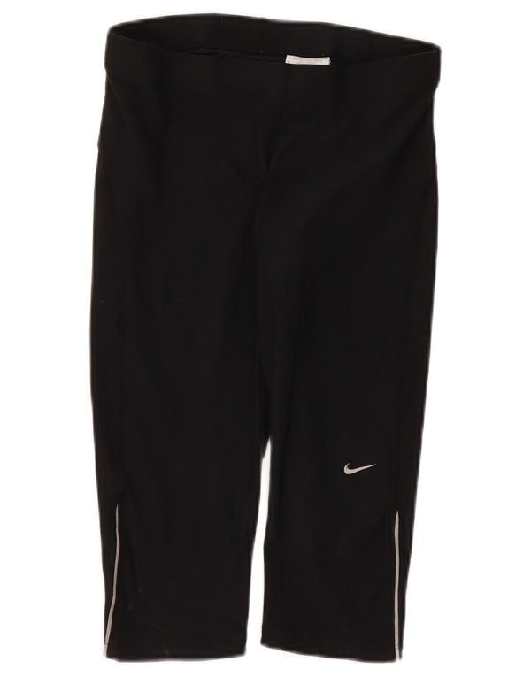 Nike Womens Capri Leggings UK 10/12 Medium Black Polyester